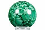 Flowery Polished Malachite Sphere - DR Congo #348901-1